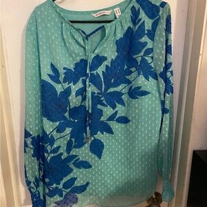 Blue floral blouse